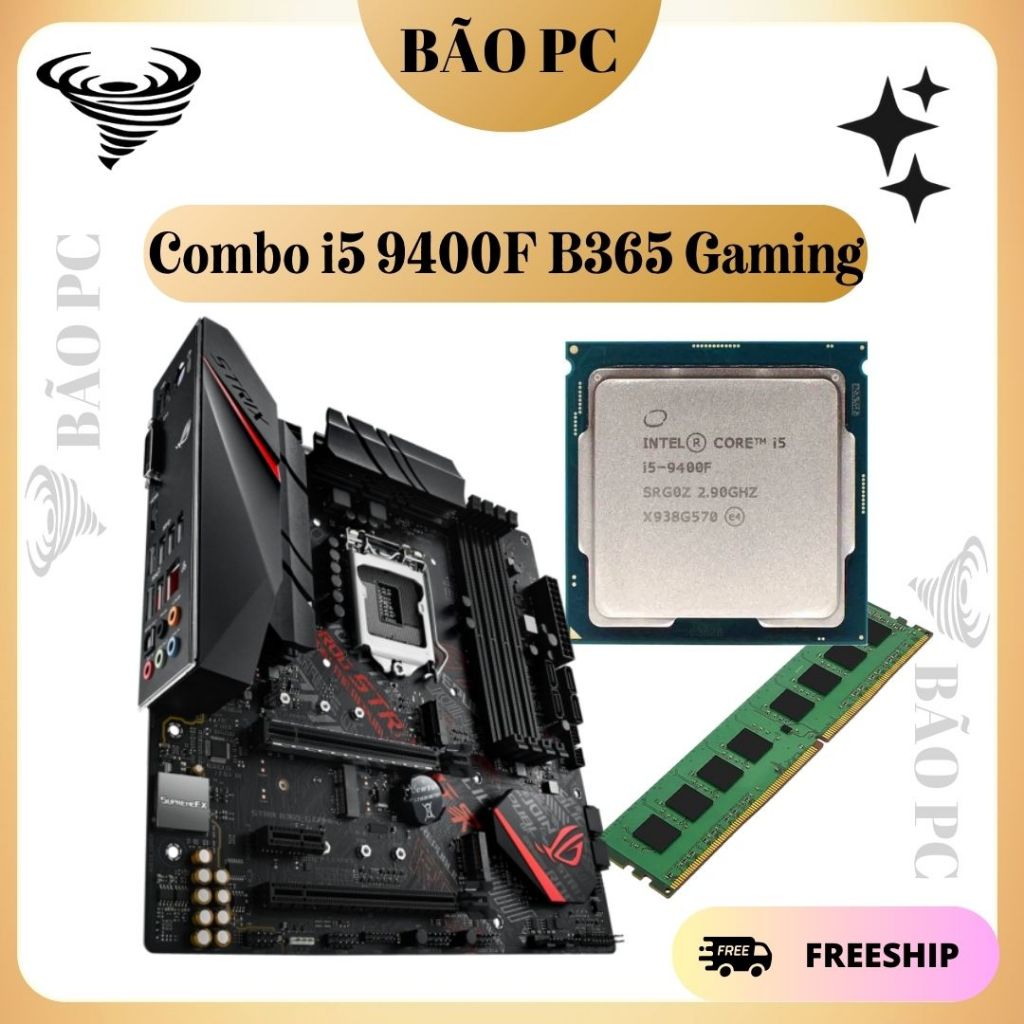 Bộ máy tính combo main Giga B365 4 khe ram, Cpu i5 9400F VGA 960 750 1GB