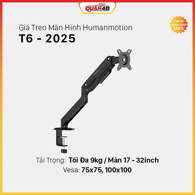 Giá Treo Màn Hình Humanmotion T6 - 2025 | Treo Màn 17 - 32inch | Chuẩn Vesa 75x75, 100x100 -  Hàng C