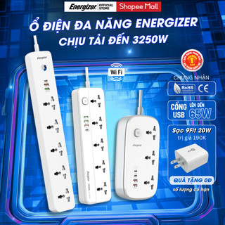  Ổ Điện Đa Năng Energizer Ổ Cắm Điện Sạc Nhanh Type-C Chịu Tải Đến 3250W Chính hãng Bảo hành 1 năm 