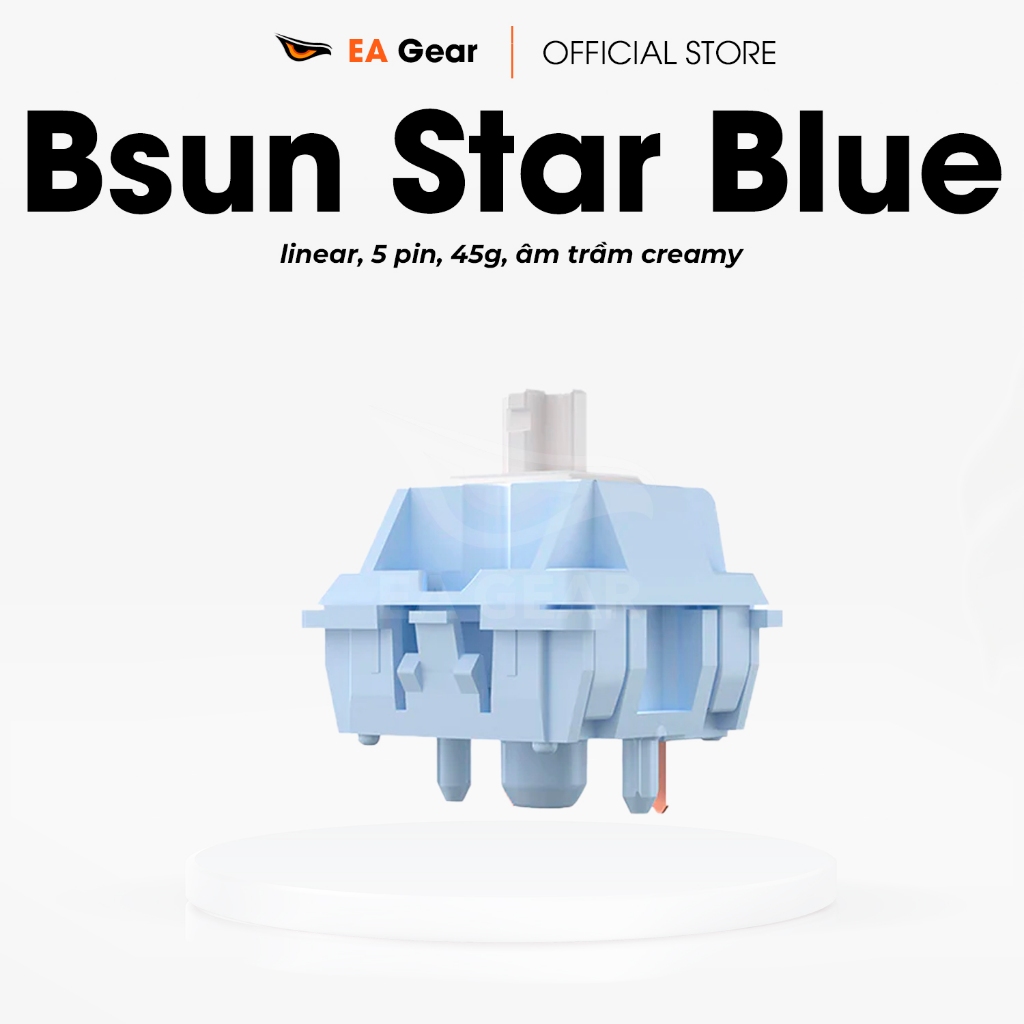 [10 chiếc] Switch Bàn Phím Cơ Bsun Star Blue Âm Creamy 45g Linear - EA Gear