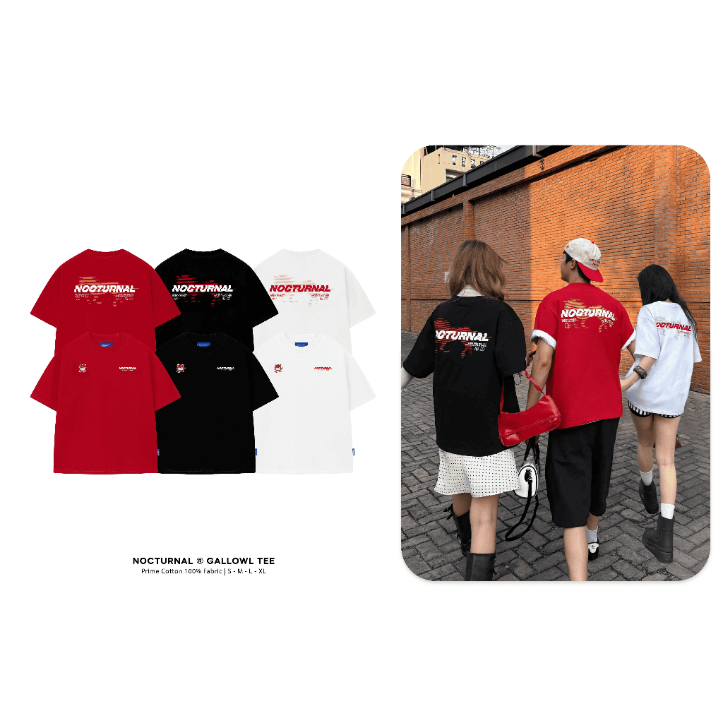 Áo Thun Thêu Form Semi-Oversized NOCTURNAL Gallowl Tee Prime Cotton 100% Nam Nữ Unisex Localbrand | BigBuy360 - bigbuy360.vn