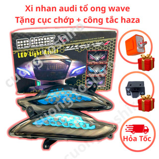 xi nhan led audi tổ ong demi xe wave lắp cho wave a 100, 110 wave s100 wave rs100 bảo hành 1 năm