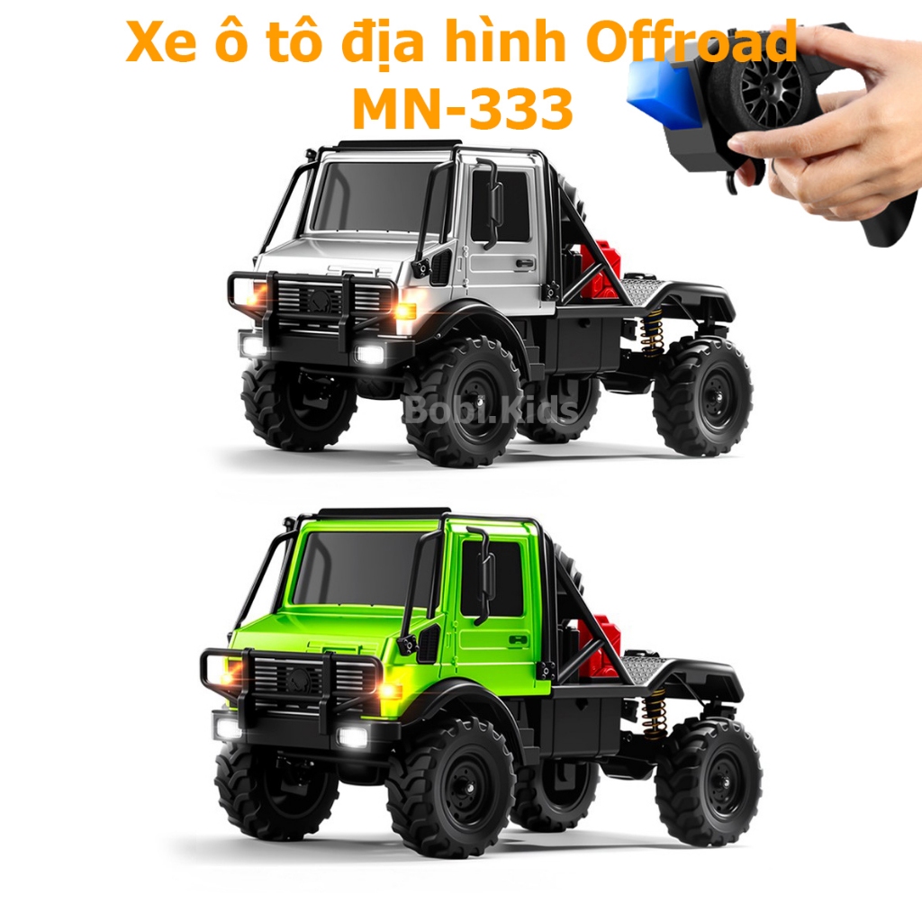 Xe ô tô tải điều khiển từ xa địa hình offroad MN333 tỉ lệ 1:18 chất liệu hợp kim kèm pin sạc cao cấp