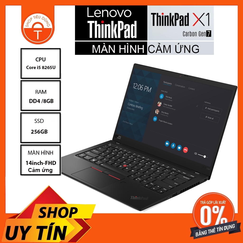 [Giá rẻ nhất] Laptop thinkpad x1 carbon gen 7 Core i5 8th Ram 16GB SSD 256GB Pin>3h
