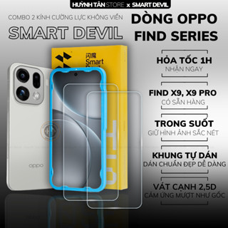  Combo 2 kính cường lực Oppo Find X9 Pro X8 Realme GT8 K13 turbo trong suốt HD không viền Smart Devil 