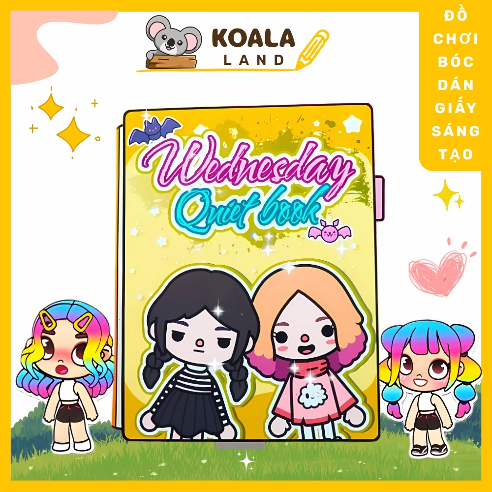 Đồ chơi cho bé ngôi nhà búp bê giấy Toca Life World quiet book #16 Wednesday And Enid In Quiet Book