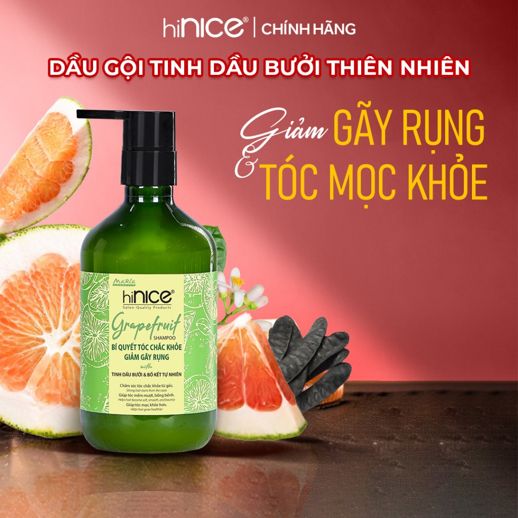 Dầu Gội Tinh Dầu Bưởi & Bồ Kết Thiên Nhiên hiNICE Grapefruit Shampoo Dành Cho Tóc Gãy Rụng