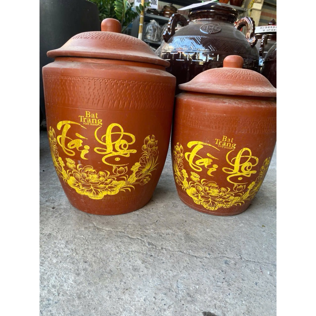 Chĩnh Gạo Gốm Bát Tràng 10 Kg- 30 Kg Hũ Đựng Gạo Phong Thuỷ