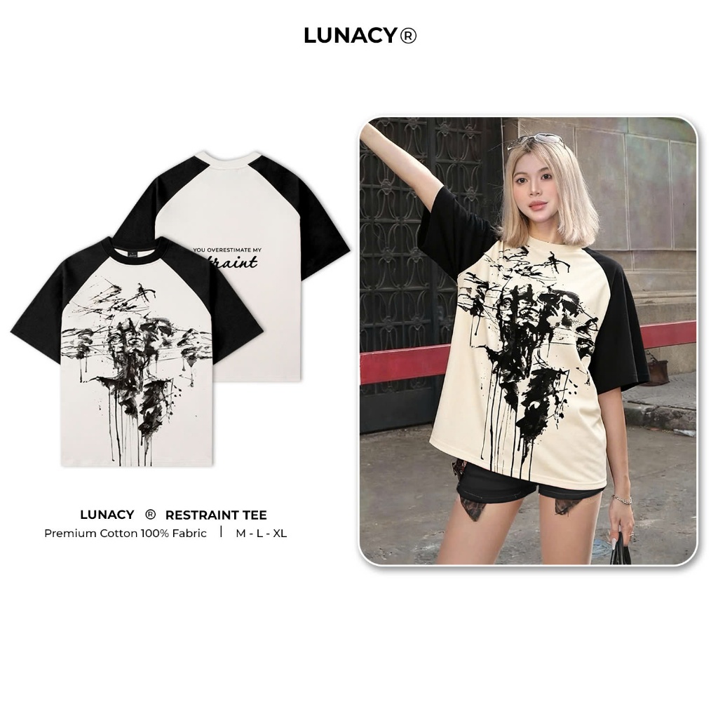 Áo Thun Local Brand Unisex LUNACY Restraint Cotton Form Oversize