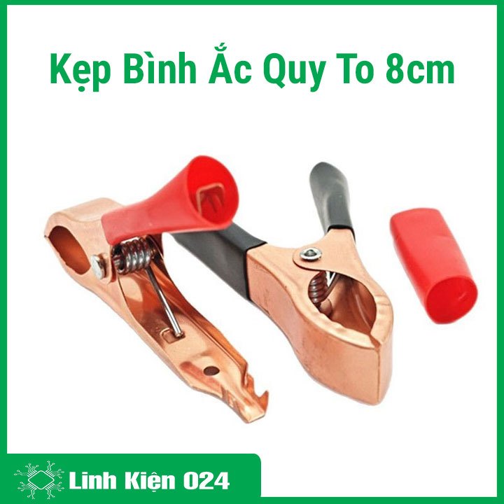 Kẹp Bình Ắc Quy To 8cm ( 1 Đỏ - 1 Đen )