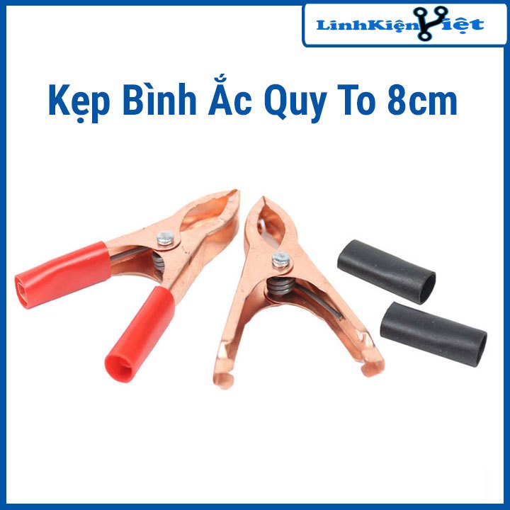 Kẹp Bình Ắc Quy To 8cm ( 1 Đỏ - 1 Đen )