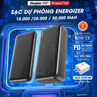  Sạc Dự Phòng Energizer 10000mAh  20000mAh  30000mAh Sạc Nhanh PD Bảo Hành Chính Hãng 1 Năm 