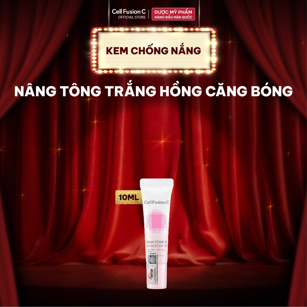 [10ML] Kem Chống Nắng Nâng Tone Cấp Ẩm Căng Bóng Cho Mọi Loại Da Cell Fusion C Aqua Tone Up Sunscree