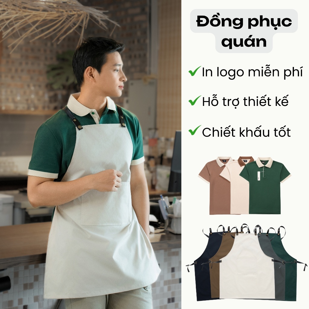 Đồng Phục Quán Cà Phê, Tạp Dề In Theo Yêu Cầu, Áo Polo In Theo Yêu Cầu, Tạp Dề Pha Chế, In Áo Theo Y