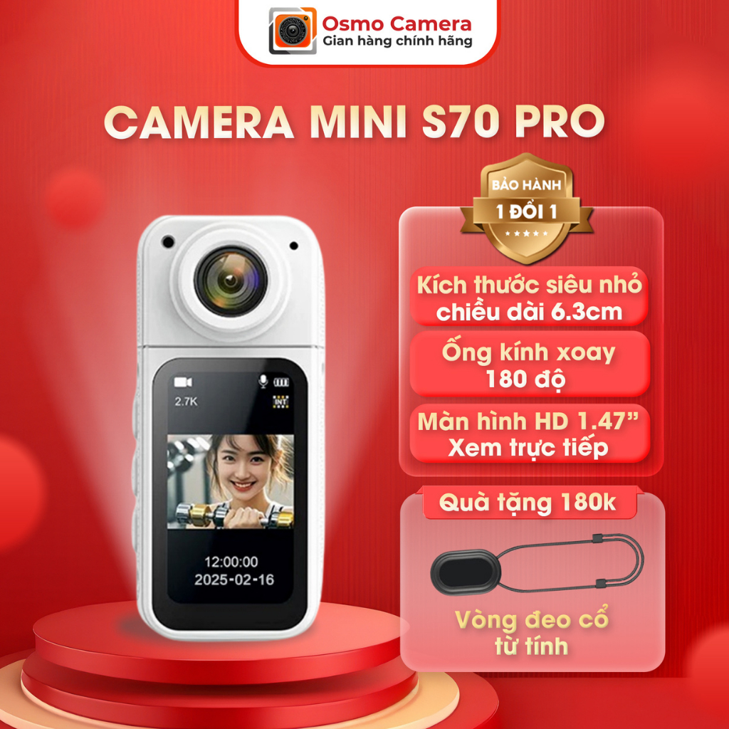 [HOẢ TỐC HCM] Camera Minii S70 Không Dây Kết Nối Wifi, Xem Trực Tiếp Qua Điện Thoại, Quay Phim Góc R