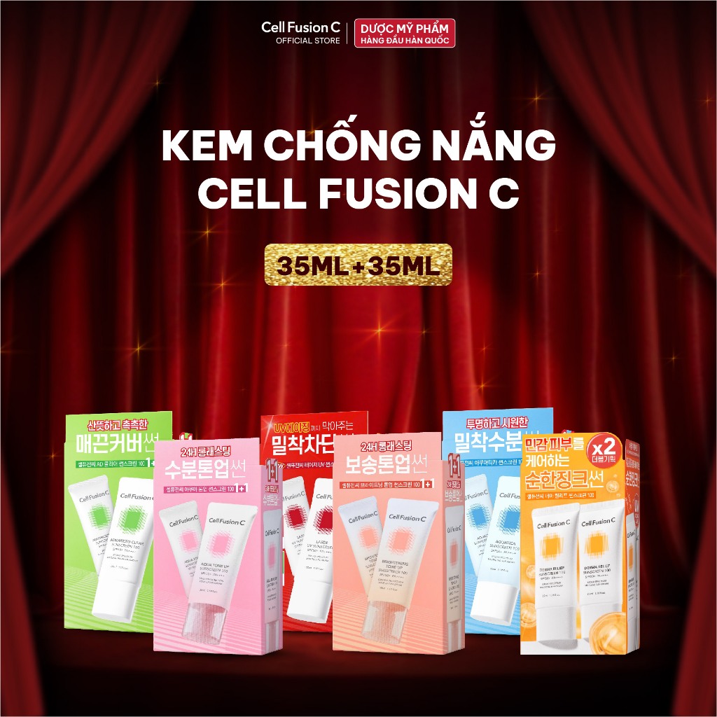 [35ML + 35ML] Bộ Sưu Tập Kem Chống Nắng Nâng Tone / Da Dầu Mụn / Da Khô / Mẹ Bầu / Sau Laser