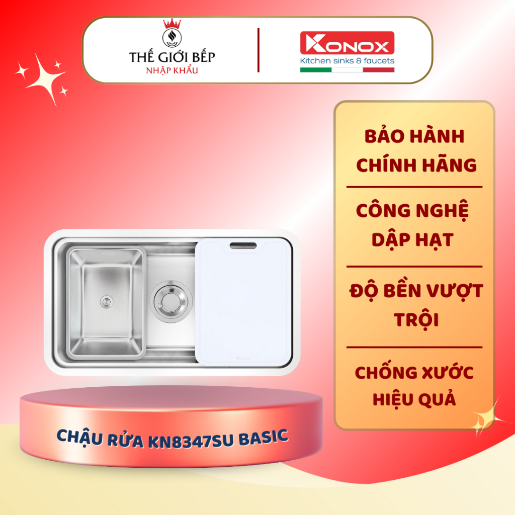 Chậu Rửa Chén Konox KN8347SU Undermount Sink - Lắp Âm Undermount, Chống Xước, Chính Hãng