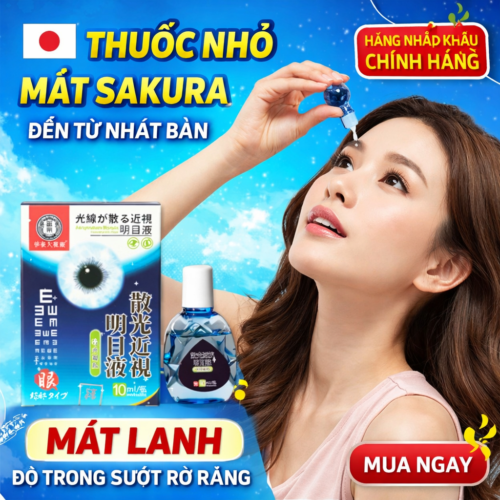 Dung dịch chăm sóc mắt，Nhỏ mắt Keshi, Sakura Nhật Bản Cải Thiện Tình Trạng Về Mắt 10ml 2026 [16-1]