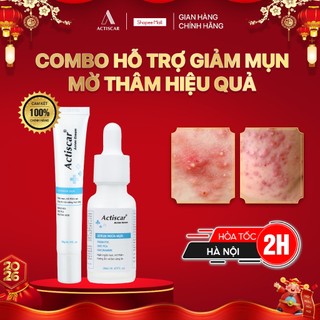  Combo kem và serum chấm mụn chuyên sâu Actiscar Acness 20g giúp cải thiện mụn thâm  viêm 