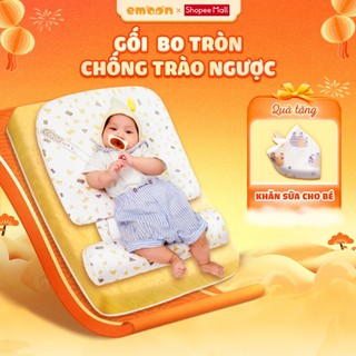  Gối chống trào ngược bo tròn Emoon cho bé sơ sinh độ dốc chuẩn y khoa giúp giảm nôn trớ mềm mại thoáng khí 