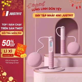  Dây nhảy ĐẾM SỐ JUSTFIT  Nâng cấp 6 điểm  không dây giảm cân bóng to có calo đếm vòng có tạ tập yoga gym thể dục 