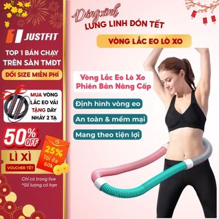  Vòng lắc eo lò xo JUSTFIT 1,5kg bọc nhựa mềm giảm mỡ nhanh eo thon săn chắc tập tại nhà tiện lợi 