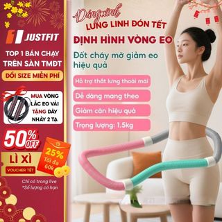  Vòng lắc eo giảm cân lò xo JUSTFIT 1,5kg bọc nhựa mềm giảm mỡ nhanh eo thon săn chắc tập tiện lợi 