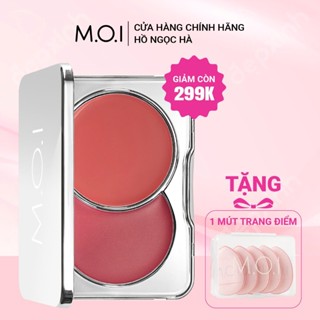   TẶNG BÔNG MÚT  Phấn má hồng dạng kem 2 màu M.O.I Dual Cream Blusher 8g 