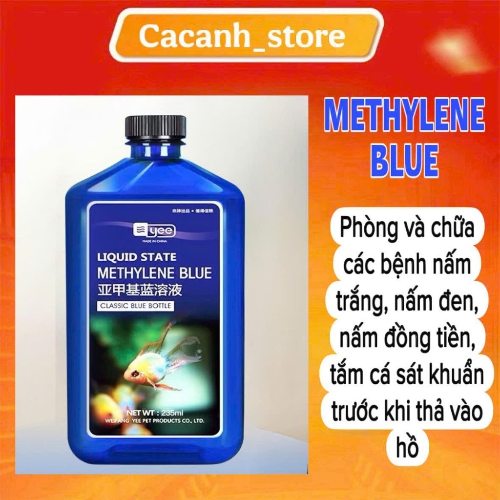 xanh methylen blue-trị các bệnh ngoài da,nấm trắng ký sinh trùng cho cá cảnh,tắm cá vào hồ