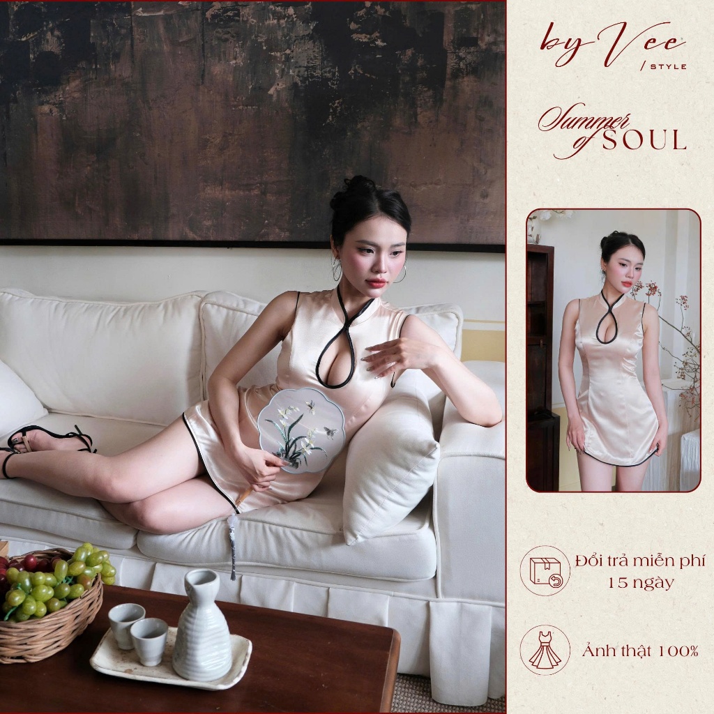 Đầm Satin ánh lụa Moon Dress ByVeeStyle,