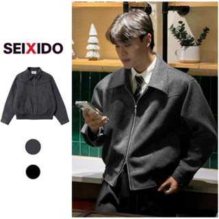  Áo khoác dạ nam Seixido áo dạ nam bo chun croptop cổ bẻ khoá 2 đầu chất liệu dạ ép cao cấp N028 