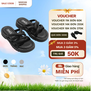  Dép Sandal Nữ Cá Tính Quai Xoắn Chéo Đế Cao 4cm Đi Êm Chân Không Trơn Trượt Phù Hợp Đi Chơi Đi Học 