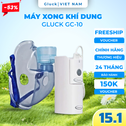 Máy Xông Mũi Họng Khí Dung Cần Tay GLUCK GC-10 Ngăn Ngừa Viêm Mũi Họng, Viêm Xoang Cho Bé Chính Hãng