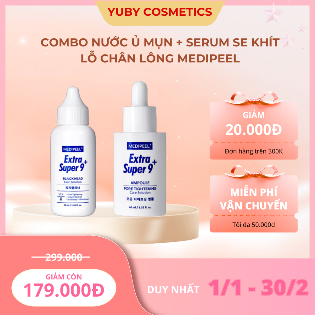 Nước Ủ Mụn Đầu Đen Medipeel Extra Super 9 Plus 2.0 Sebum Cleaner 50ml | YUBY COSMETICS