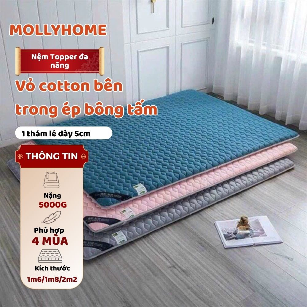 Nệm Topper  đa năng, nệm văn phòng ,tấm nệm trải sàn , trải giường đầy đủ kích thước (1m6x2m,1m8x2m,