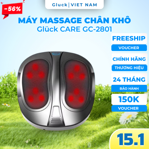 Máy massage chân khô hồng ngoại cao cấp, máy mát xa chân giúp thư giãn, giảm đau nhức Gluck Baby