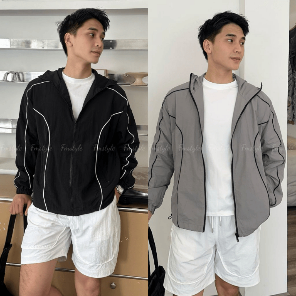 Áo Khoác Gió Nam Phối Viền FMSTYLE – Siêu Nhẹ, Chống Nắng, Cản Gió Hiệu Quả, Dáng Thể Thao Năng Động