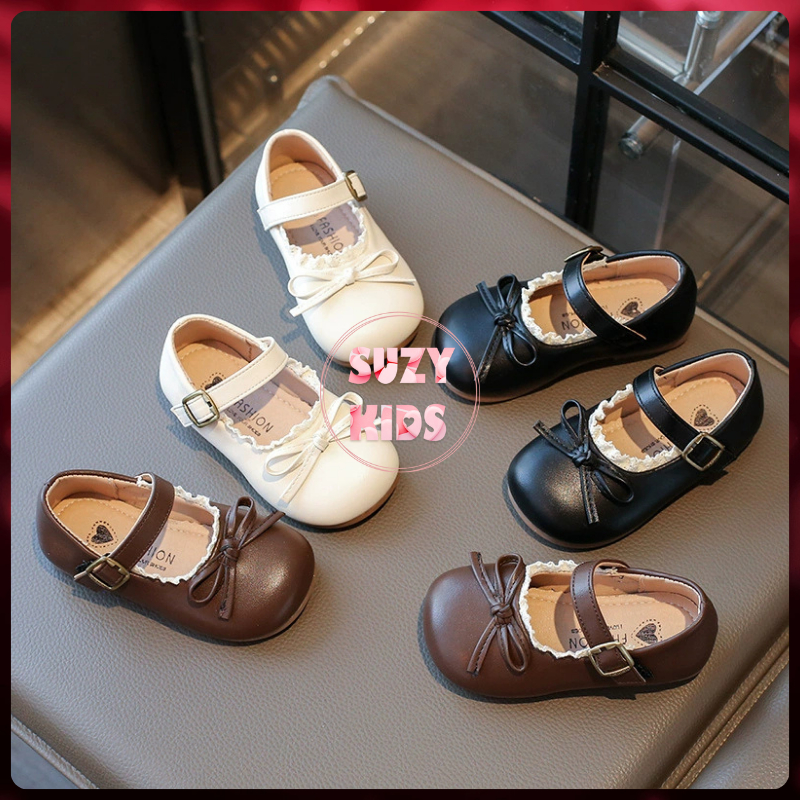 Giày búp bê da cho bé gái từ 1 tuổi đến 6 tuổi, giày đính nơ siêu xinh phong cách hàn quốc BB14