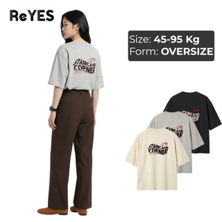 Áo phông unisex nam nữ form rộng oversize CORNER chất cotton co giãn thấm hút mặc đôi mặc nhóm ReYES ROT014