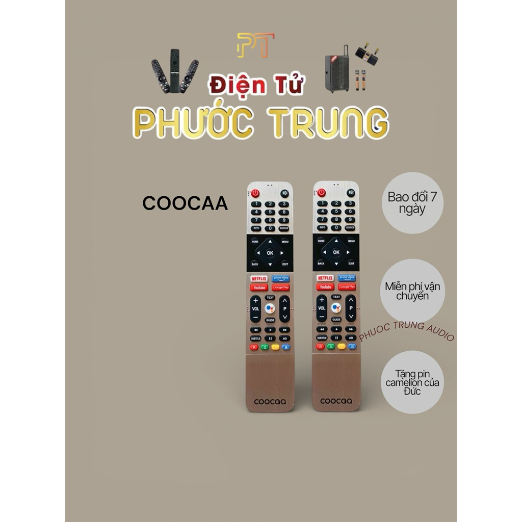 Remote điều khiển tivi COOCAA giọng nói, điều khiển TV COOCAA - Tặng kèm pin