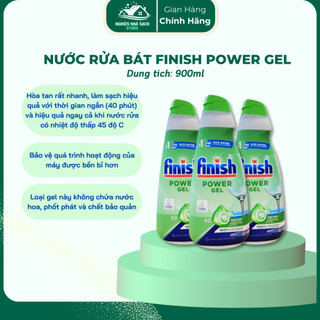(Mua 1 Tặng 1) Gel Rửa Chén Finish Eco 900ml – Dùng Cho Máy Rửa Bát, Làm Sạch Dầu Mỡ, Không Hóa Chất