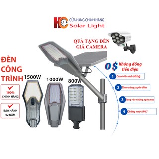  Đèn đường năng lượng mặt trời phi thuyền 1000W 800W 600W chuyên công trình vỏ nhôm 