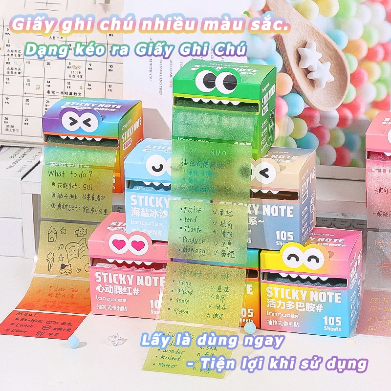 [DOTDING] Giấy note Sticky Notes Giấy Note Trong Suốt Chống Thấm  Giấy Ghi Chú Nhiều Màu Viết Được B
