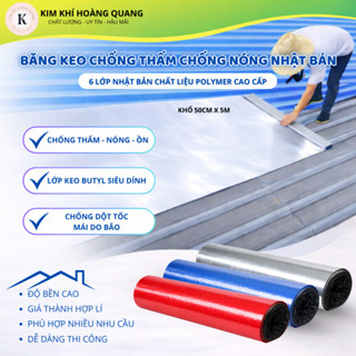  Băng Keo Chống Thấm Chống Nóng 6 Lớp Khổ 50cm x 5m Chịu Nhiệt Cao Dán Mái Tôn Trần Nhà Siêu Bền Không Thấm Nước 