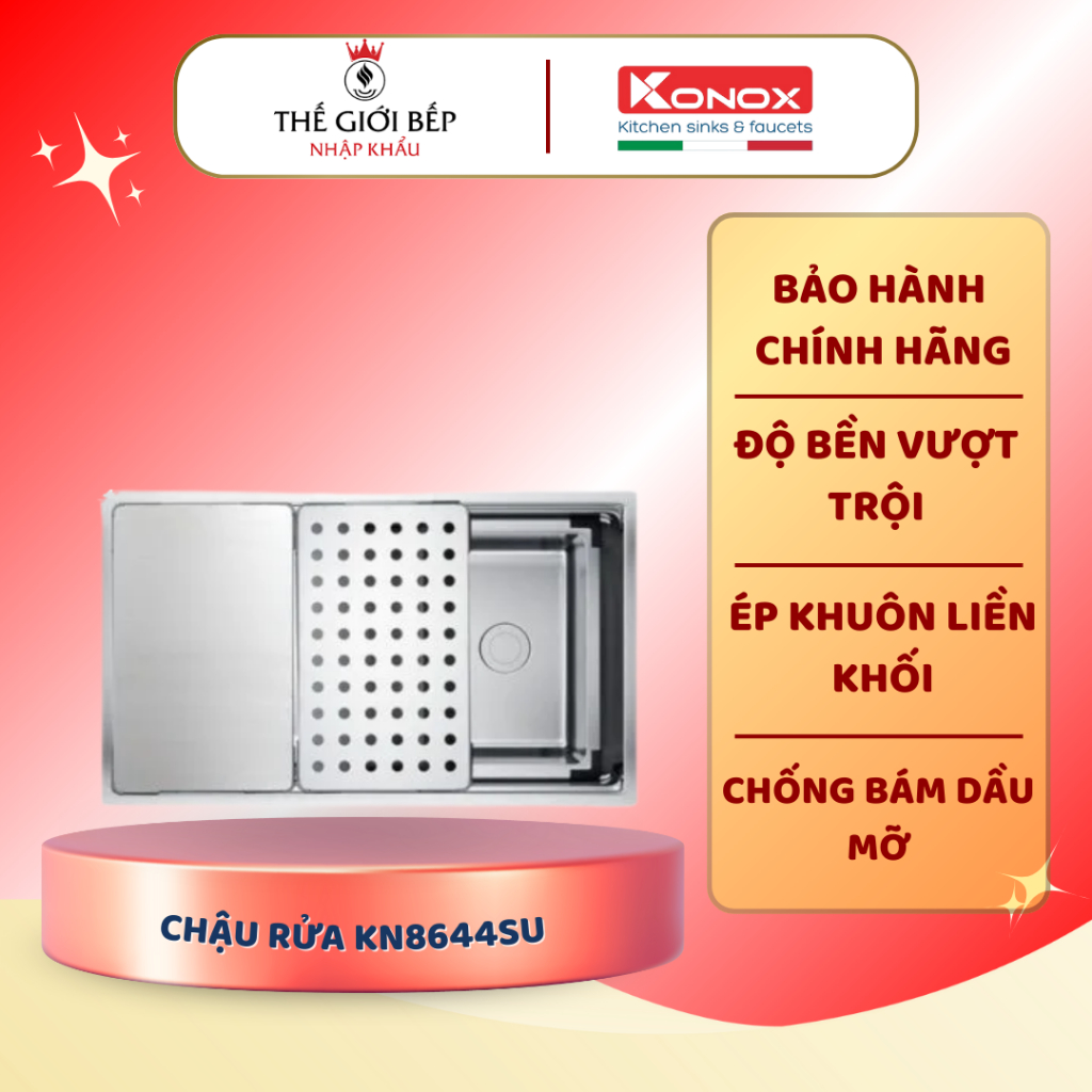 Chậu rửa bát Konox Dekor KN8644SU – Thiết kế tiện nghi, sang trọng