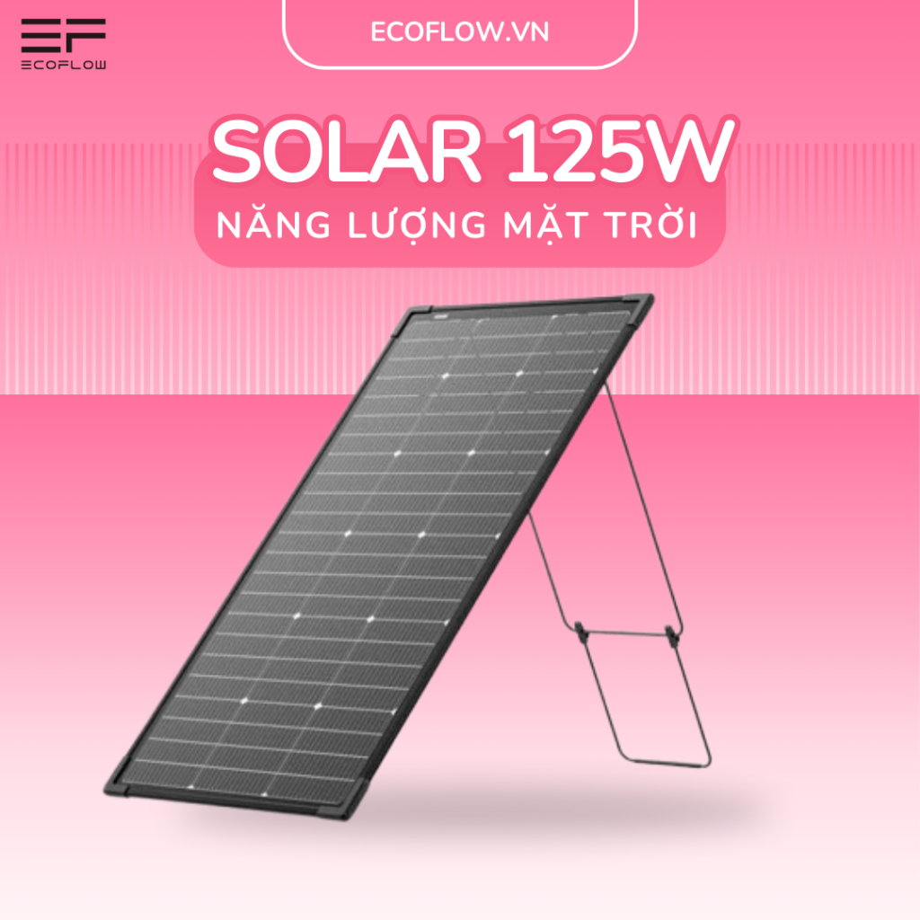 Tấm Pin Năng Lượng Mặt Trời Ecoflow Solar Panel 125W - Xếp Hạng Chống Nước Và Chống Bụi IP68