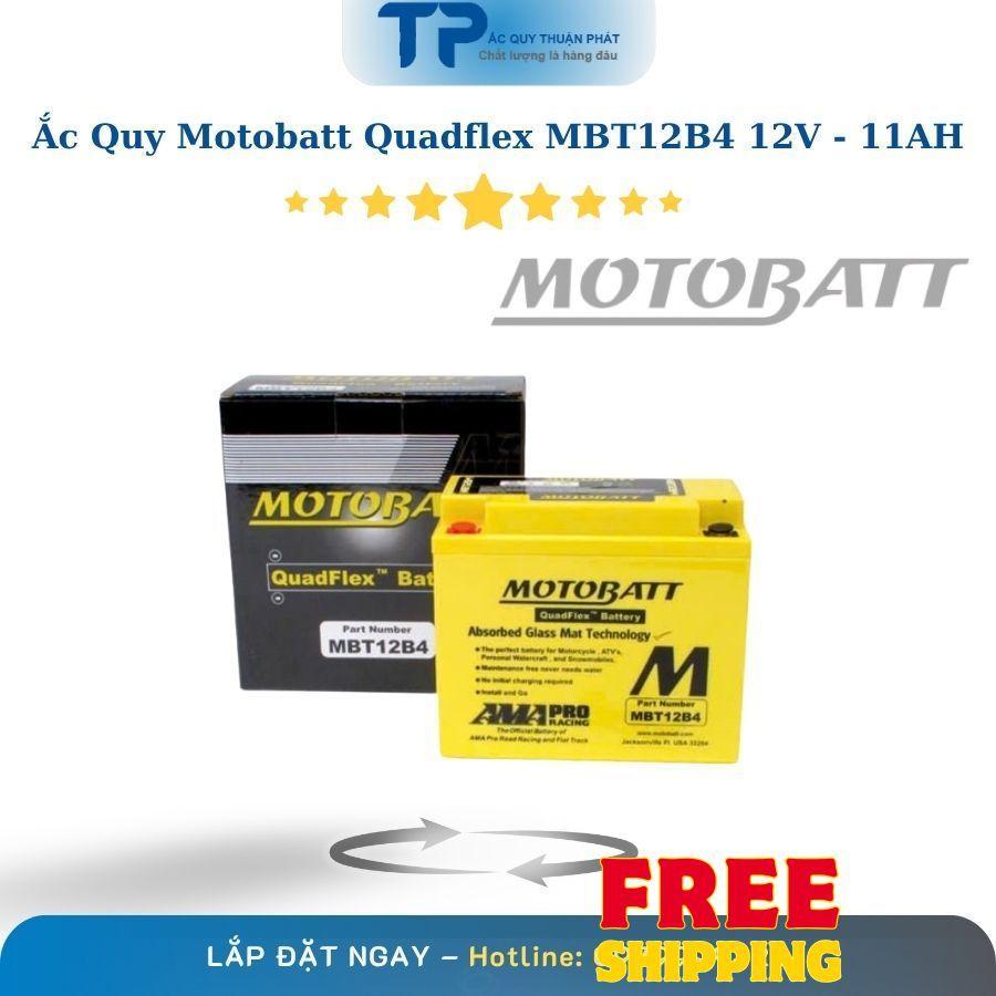 Ắc Quy bình ắc quy Motobatt MBT12B4 12V - 11Ah Thường dùng cho PKL từ <250cc trở lên của Honda, Suzu