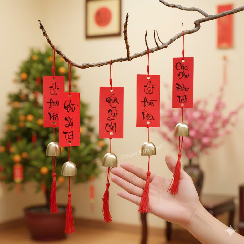Set 5 Dây Chuông Gió May Mắn DAY69 Trang Trí Cây Tết Ngày Xuân