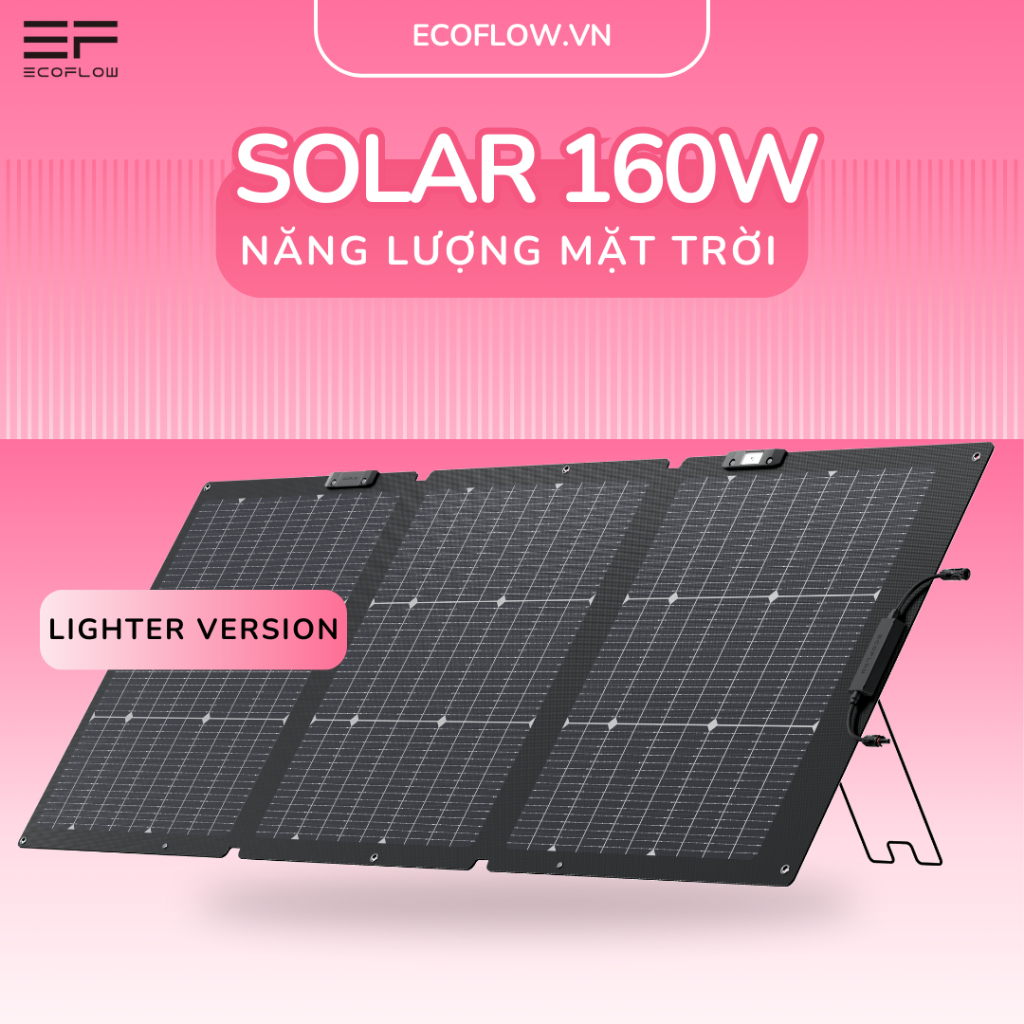 Tấm Pin Năng Lượng Mặt Trời Ecoflow Solar 160W - Xếp Hạng Chống Nước Và Chống Bụi IP68