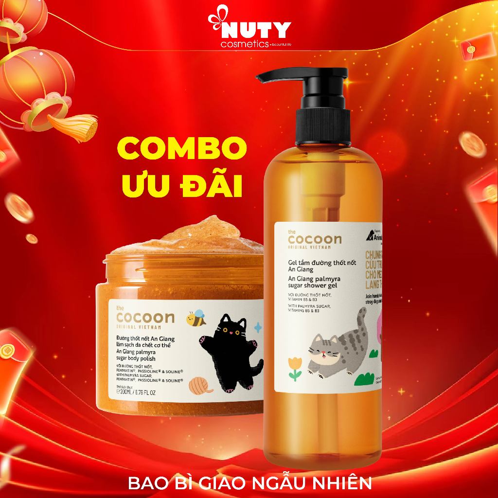 [TẶNG TTBC THỐT NỐT] Gel Tắm Cocoon Đường Thốt Nốt An Giang 500ml